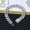 Miami Cuban Chain Iced Out Moissanite Armband Hip Hop Jewelry 925 Silver For Men Present Box Women's Charm Armband Cuban Link