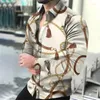 Men's Casual Shirts Stylish Shirt Paisley Cashew Flower 3D Print Turn-down Collar Button Long Sleeve Tops Vintage Men Women Streetwear