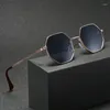 Okulary przeciwsłoneczne 2024 Polygon Men Vintage Octagon Metal for Women Goggle Sun Glasses Ladies Gafas de Sol
