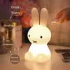 Kablo Slings ve Woking sevimli 3d gece ışığı Kawaii Anime Karikatür Tavşan Göz Koruma Şarj Edilebilir Masa Lambası Yatak Odası Çocuk Başucu Kampı 231208