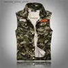 Gilet da uomo New Autumn Men's Camouflage Denim Gilet Militare Senza maniche Jeans Giacche Moda Casual Gilet maschile Camo Gilet Homme M-5XL Q231208