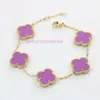 Designervan Four-Leaf Clover Armband Jewlery Designer Armband Rostfritt stål Kvinnligt armband Bröllop Present Accessories Valentine's Day Present Set Ornaments