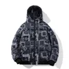 Men s jackor 2023 Winter Jacket Men bandana tryck lapptäcke bomull vadderad kappa tjock varm huva varsity college universitet ytterkläder 231208