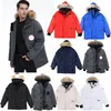 2024 Canada G08 Expedition Parka Wolf Fur Coat Mens Down Winter Outwear Womens Coat Highend Parkas Hip Hop Street مع شارة حجم XS-XXL