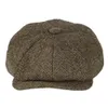 Berets botvela wełna tweed sboy czapka hodowca mężczyzn Kobiety brytyjskie gatsby retro hat sterownik płaski czapkę dla męskiego hodowlanego beret 231208