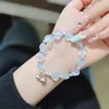 Charm Bracelets Fashion Colorful Heart Crystal Beads Bracelet With Bells For Women All-match Exquisite Clear Transparent Lucky