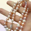 Kup biżuterię perłową 78 mm Morze Południowe Białe różowe fioletowe Multicolor Pearl Naszyjnik 18Kot 14K3670655