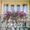 Fleurs décoratives 1pcs suspendus artificiels avec panier de vigne en soie de bougainvilliers faux bouquets de plantes pour patio balcon décor de jardin