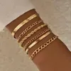 Charm armband månstjärna armband för kvinnor onda blå ögon rostfritt stål kedja söt hjärta koppar dingle guld färg mode armband