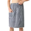 Ropa de dormir para hombres Toalla de baño Hombres absorbentes de secado rápido con hebilla segura y bolsillo para gimnasio Spa Sauna Ducha