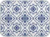 Tapetes de mesa Azul Floral Xadrez Prato Secagem Mat 18x24 Polegada Marroquino Espanhol Azulejo Seco Pratos Pads Protetor de Microfibra para Bancadas de Cozinha