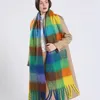 Scarves 2023 Winter Thick Warm Scarf Women Cashmere Shawl and Wraps Pashmina Neckerchief Bufanda Female Rainbow Hairy Tessel Echarpe 231208