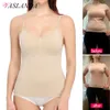 Kadınlar shapewear üstleri, sütyen tankında inşa edilmiş karın kontrol kamisosolleri üst zayıflama iç çamaşırı bel antrenör yelek vücut şekillendirici gömlek