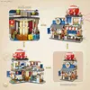 Block Japanese Street View Izakaya Shop Mini Building Blocks Home Decor Desktop Decoration Simulation Architecture Construction Toy R231208