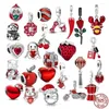 Pierres précieuses en vrac argent 925 bijoux à bricoler soi-même rouge cerise Fruit Chili cafetière pendentif en forme de coeur breloque à perles collier Original