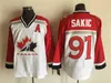 Team Canada Vintage-Trikots 66 LEMIEUX 33 ROY 91 SAKIC 19 YZERMAN 9 CROSBY 88 LINDROS Retro Throwback Hockey-Trikot