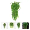 Decorative Flowers 2 Pcs Artificial Green Plants Wall Hanging Greenery Outdoor Leaves Faux Indoor Fake Branch