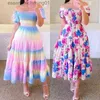 Urban Sexy Dresses 2023 Casual Women Summer Dress Elegant Chiffon Floral Print Dress Beach Style Elastic Short Sle A-line Dress Women L231208