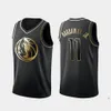 Dallas''Mavericks''Männer Luka Doncic Kristaps Porzingis Tim Hardaway Jr. Dirk Nowitzki Schwarzes Golden Edition-Trikot