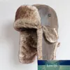 Chapeaux de bombardier d'hiver pour hommes, chapeau Ushanka russe chaud avec rabat d'oreille en cuir PU, casquette de trappeur en fourrure, conception experte d'usine Quali276M