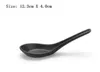 Soup Spoon Black Matte Ladle Spoon Plastic Japanese Style Melamine Tableware AntiFall Tortoise Shell Shaped Spoons ZZ