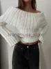 Damskie Krzyki Tees Rib Knit Pullover dla kobiet mody Modny Biały ciepły sweter z dzianiny z długim rękawem 2023 Jesienne szykowne skoczki uliczne J231208