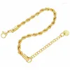 Chain Link Bracelets Gold Color Stainless Steel Bracelet For Women Twisted Rope Mens Jewelry Length Adjustable Drop Delivery Ot9Du