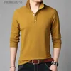 Männer T-Shirts Frühling Herbst Männer Baumwolle Lange SLE Shirts Streetwear Mode Kleidung Grundlegende Solide Vielseitige Neue Business Casual Tops L231208