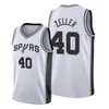 San Antonio''Spurs''Men Tyler Zeller DeMar DeRozan Derrick Branco Manu Ginobili Keldon Johnson Camisa personalizada branca da associação