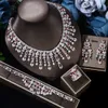 Bruiloft Sieraden Sets Dubai Set Blad Ontwerp Bruids Ketting Oorbel AAA Zirconia Dames Accessoires 231208