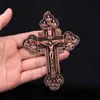 Charms Religiöses Kruzifix Christlicher Schmuck Kreuzanhänger Heiliger Benedikt Kreuzmuster Anhänger Halskette.120*90mm 231208