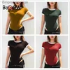 T-shirt da donna BaQGW Casual Lettera Ricamo Tuta estiva da donna 2021 Stretch Slim O-Collo Sle corto con apertura sul cavallo Body e pagliaccetti sexy Corpo jerL231212