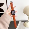 Designer PU Leather Watch Band Smart Straps For Apple Watch Band Ultra 38mm 42mm 44mm 45mm IWatch Band Series 8 9 4 5 6 7 Men Women Watchband