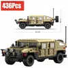 Blocs 436 pièces Mini militaire WW2 montagne SUV blindé voiture blocs de construction équipement tactique véhicule briques enfants amis jouet cadeaux R231208