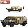 Blocchi 436 pezzi Mini militare WW2 Mountain SUV Auto blindata Building Blocks Attrezzatura tattica Veicolo Mattoni Bambini Amici Giocattolo Regali R231208