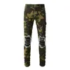 Herr jeans designer jeans 536 high street trendiga märke multi pocket lapp camo perforerad elastisk smal passform pants pu5t