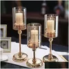 Velas Europeu Retro Candlelight Jantar Adereços Luzes Românticas Decorações de Castiçal Luz Luxo Americano Candelabra Drop Delive Dh1Mp