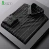 Koszulki męskie bambusowe światłowód luksusowe mężczyzn koszulka długotropiwana Slim Fit Elastic Anti-Cinkle Non-Ironing Solid Color Business Social