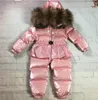 Down Coat Winter Childrens Clothing for Girls Goose Down Warm Pink Girls Winter Coat med Real Raccoon Fur Collar 04 Years 231207