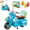 Blocos cidade tirar carro pedal motocicleta moto modelo bloco de construção diy locomotiva tijolo presentes para menina crianças brinquedos meninos r231208