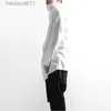 Herren-T-Shirts, Herren-T-Shirts, Frühling und Herbst, koreanische Ausgabe, neue einfarbige Rollkragenpullover, locker sitzende, unregelmäßige T-Shirts mit langen Ärmeln, Trend L231208