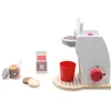 Kitchens Play Food Wooden Toys Kitchen Pretend Play House Toy Wooden Simulation Toaster Machine Coffee Machine Food Mixer Kids Early Education Gift 231207