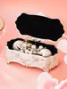 Caixas de armazenamento de metal criativo europeu vintage jóias chifre banhado a prata pintado à mão avançado rosa armazenamento caixa de troca de algodão dia dos namorados d 231208