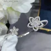Catena Nuovo 2022 Tendenza popolare marchio di moda gioielli di lusso braccialetto aperto signore loto fiocco di neve zircone fiore regalo della festa nuziale YQ231208