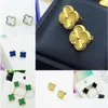 Stud Stud Mode Vintage 4/Vierblättriges Kleeblatt Desinger Ohrringe Silber 18 Karat vergoldet Für Frauen Titan Edelstahl Schmuck Geschenk Drop De Dhvid