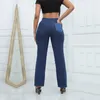 Женские повседневные джинсы-клеш, брюки-клеш, модные брюки с кисточками и карманами с высокой талией, подходят для женщин, высокое качество, бесплатная доставка