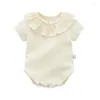 Kläderuppsättningar födda spädbarn baby flickor romper sommar godis ruffles bomull bodysuit småbarn flicka föremål barn kläder i 0-24 månader