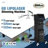 635nm 다이오드 레이저 기계 냉동 요법 리포 레이저 바디 형성 532nm Lazer 6 램프 전신 치료 무료 로고 제공
