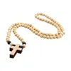 Anhänger Halsketten Holzperlen Halskette Kette Mode Jungen Mädchen Teenager Charms Kleidung Accessoires Kreuz Zum Jubiläum