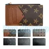 Designer de mode femmes porte-monnaie porte-cartes en cuir véritable luxe mini portefeuille fleur marron longs portefeuilles sac à main noir